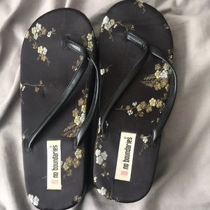Black kimono sandals